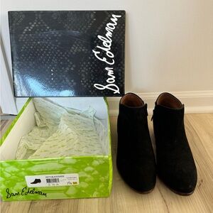 Sam Edelman petty black suede booties size 7 1/2 like new!